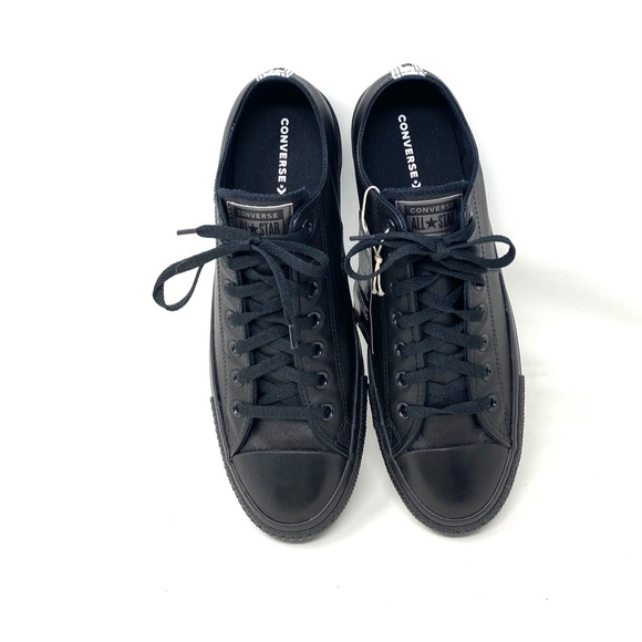Converse Ctas Low Top Black Leather Wedding Men’s Sneakers Custom A02251C-BLK - Picture 5 of 12
